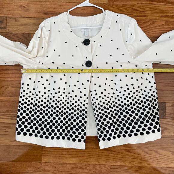 Dressbarn Ombre Polka Dot Cropped Jacket Women’s 2X White Black 3/4 Sleeves - Picture 7 of 9